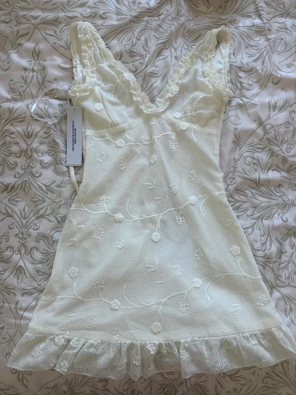 Princess Polly Feeling Alive Tie Back Mini Dress White - Image 4