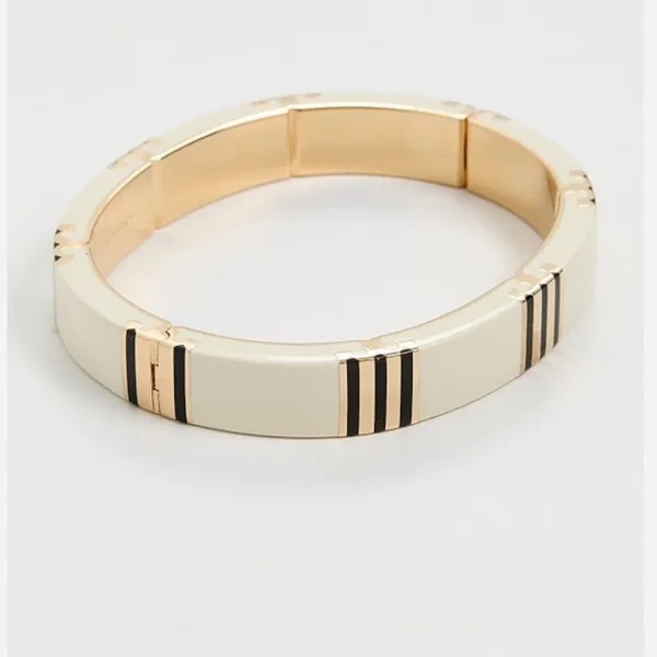 Tory Burch Gold and Ivory Enamel Bracelet - Image 3