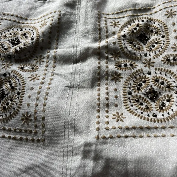 Floreat Anthropologie Skirt Bead Embellishments and‎ Tan Stitching Size 0 - Image 9