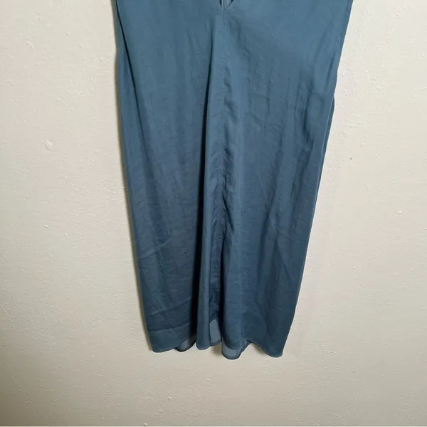 Loft Sleeveless Blouse Blue Green Knot Keyhole Twist‎ High Neck - Image 11