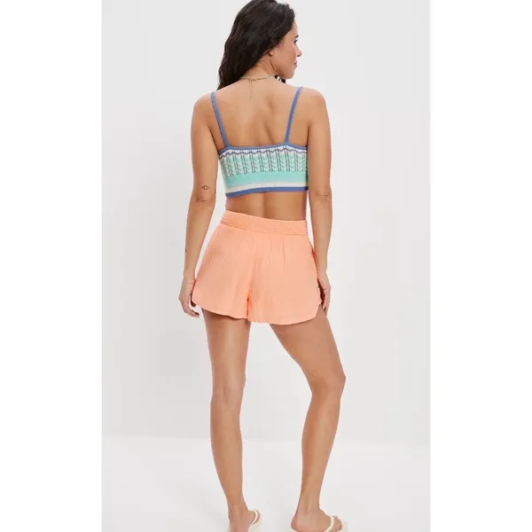 American‎ Eagle Blue Crochet Crop Tank Top, Large - Image 4