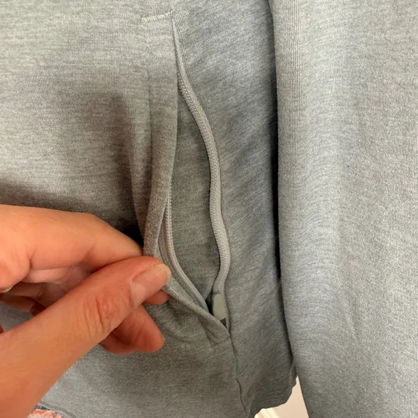 Gymshark Womens Grey Marl‎ Full Zip Training Hoodie Thumbholes GLTT4463 Large - Image 8