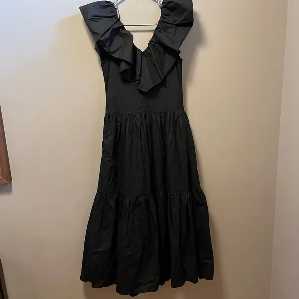 Pomander Place Tuckernuck‎ Black Tiered Ruffle Jo Dress Size XS Black - Image 5