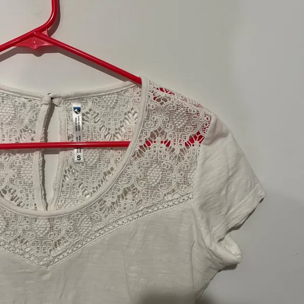 Kuhl Women’s Small Crochet Short Sleeve White Shirt - Image 7