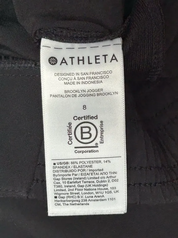 Athleta Brooklyn Jogger Pants Women’s Size 8 Black Ankle Pull On Athleisure - Image 3