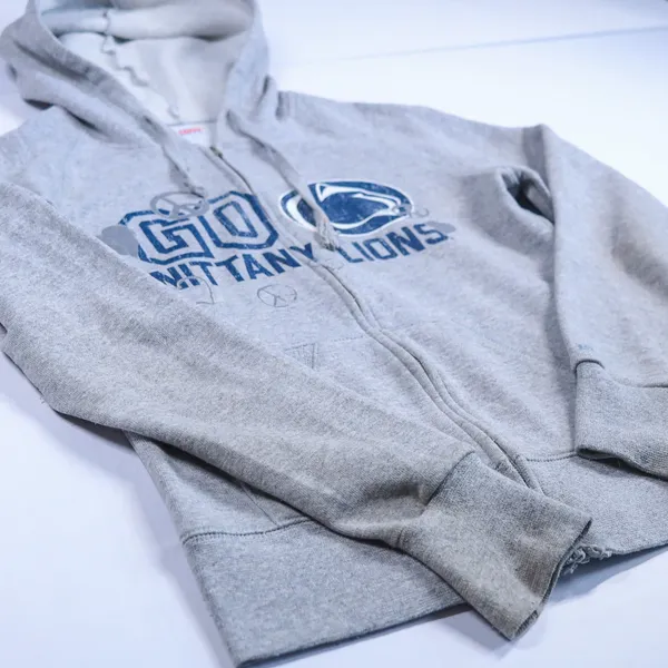 Soffe Penn State Nittany Lions Hoodie Women's Med Gray Zip Up Graphic Fleece Y2K - Image 4