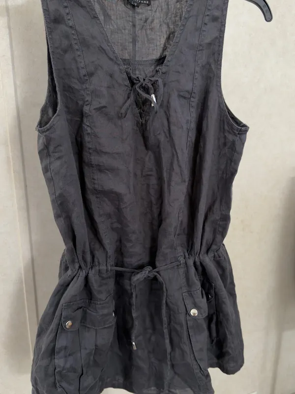 Twenty One Black Sleeveless Lace-Up Drawstring Romper - Image 2