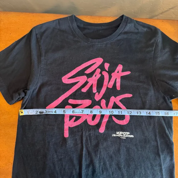 Saja Boys K-Pop Demon Hunters Graphic T-Shirt Black Preloved - Image 5