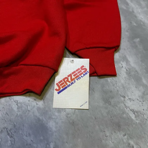 Vintage 1990s Deadstock Everyday Blank Red Jerzees Crewneck Sweatshirt - Image 4