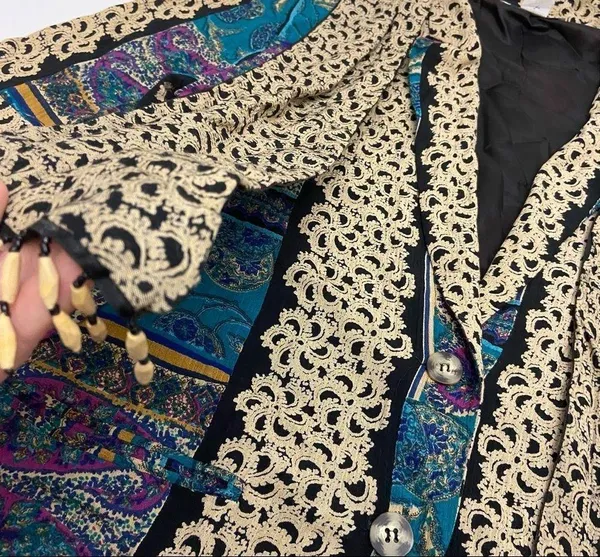 Vintage 80’s Michael Taylor Paisley Print Rayon Blazer Jacket - Image 7