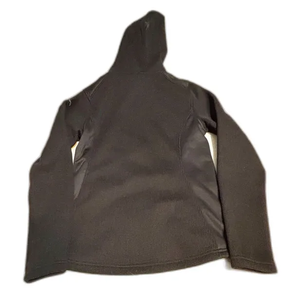Spyder Black Textured Knit Full Zip Hooded Jacket Small Petite - Image 2