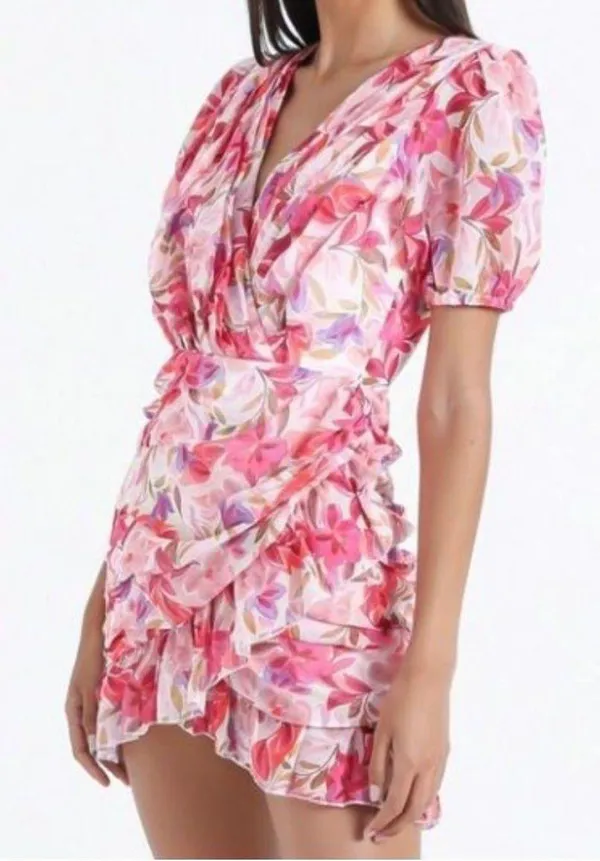 Showpo Floral Pink Mini Dress - Image 4