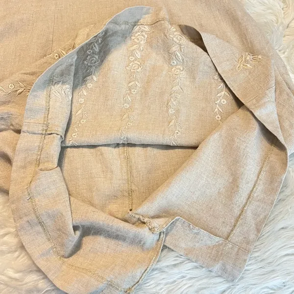 Bice by Sag Harbor Beige Linen Blend Dress Woman’s Size Large Sleeveless Neutral - Image 9