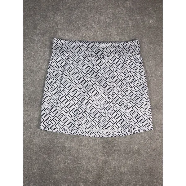 J.Lindeberg Women's Bridge Monogram Golf Skort White Navy - Image 2
