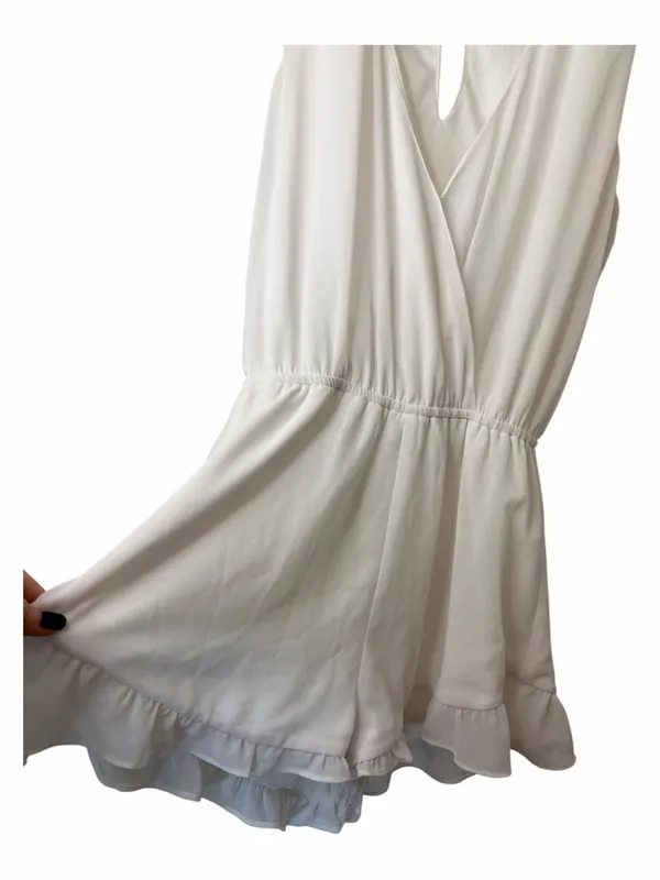 Show Me Your Mumu Riri Romper S Small Sleeveless Crossover Front Ruffle Hem Boho - Image 2
