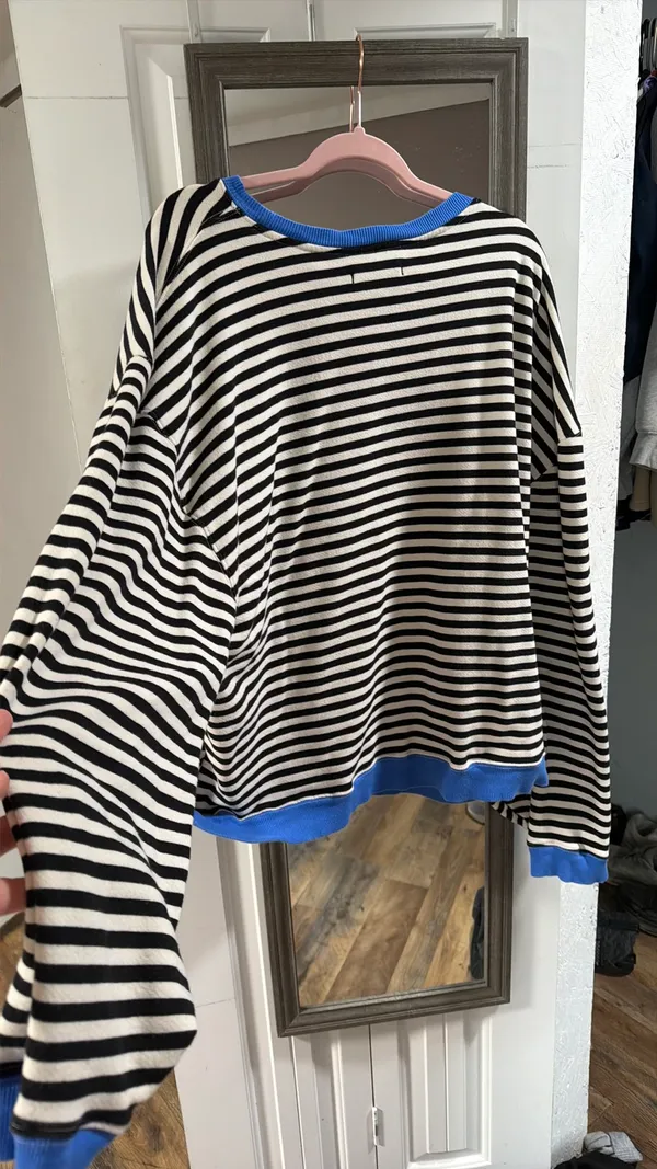 We The Free Classic Striped Oversized Crewneck - Image 3