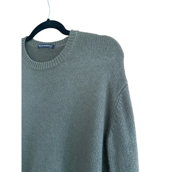 Brandy Melville Dark Green Wool Blend Crewneck Pullover Sweater One Size - Image 2