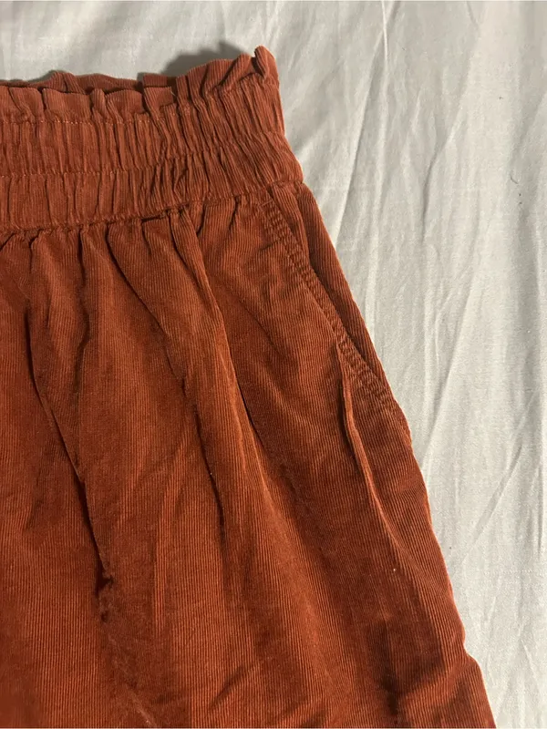 Madewell Button-Front Corduroy Burnt Orange Skirt Size S - Image 3