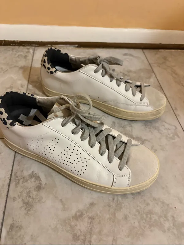 P448 John White Leopard Print Sneakers - Image 3
