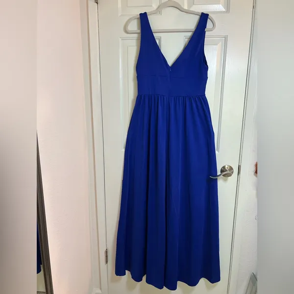 Ever-Pretty Women's Royal floor Length High Stretch Side Slit Pleated Size‎ L - Image 8