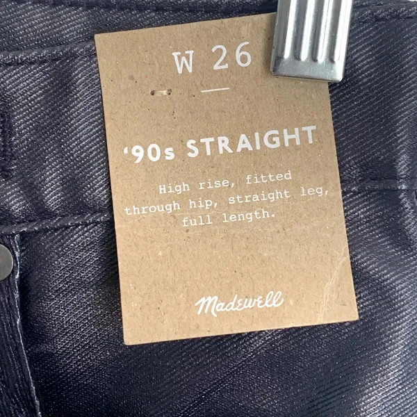 NWT Madewell The '90s Straight Jean in Coated Midnight Blue‎ Foil NN461 - Image 12