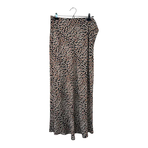 Intimately Free People Black Tan Animal Print Satin Maxi Skirt Womens XL Casual - Image 2