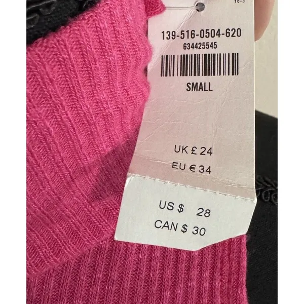Y2k NWT Chic ABERCROMBIE & FITCH S Hot Pink Ribbed Mockneck‎ Sleeveless TankTop - Image 3
