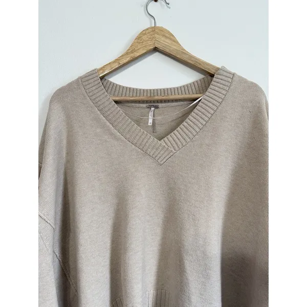 Free People Cream Tunic Sweater Size XS Oversized Orion A-Line - Image 4