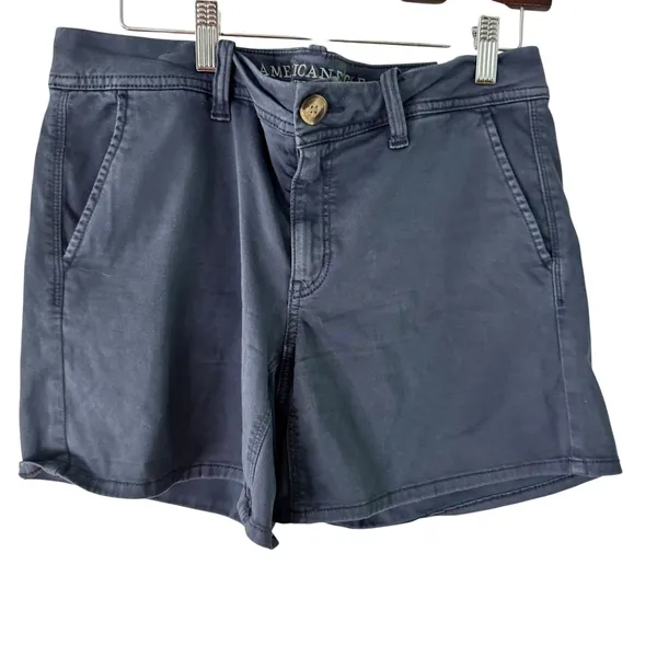 American Eagle Outfitters Super Stretch MIDI Shorts Womens‎ Size 10 Blue - Image 11