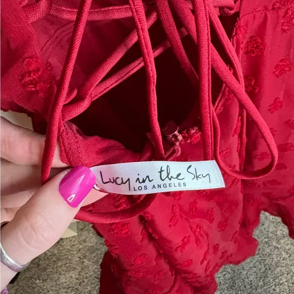 Lucy in the Sky Jianna Fit and Flare Dress in Red Size Small - Image 8