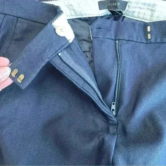 J Crew Womens Size 8 Dark Blue Casual Dress Pants Straight‎ Leg Stretch - Image 9