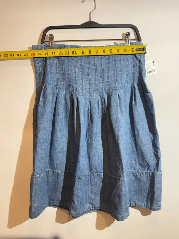 NWT Free People We The Free Peyton Pintuck Denim Midi Skirt Size 6 - Image 4
