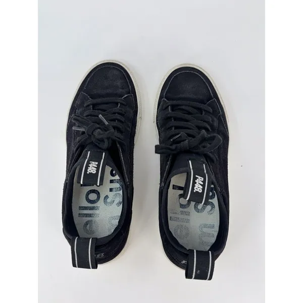 P448 Sohosocks Womens Shoes Black Suede Low Top Fashion Sneakers Italian 39 US 9 - Image 7