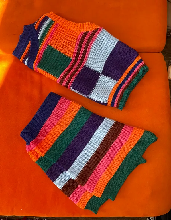 Colorful Knitted 2 Piece Set Shorts & Tank - Image 5