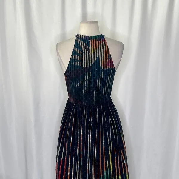 Anthropologie‎ GEISHA DESIGNS Kalinka Maxi Dress Halter Embellished Clip Dot 0 - Image 10