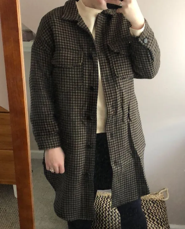 Mango houndstooth shirt jacket - Image 4