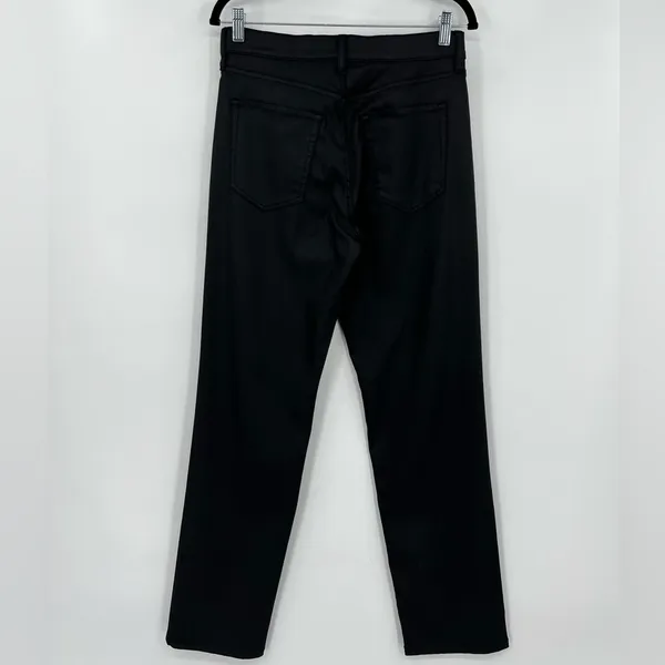 🆕 NWT Banana Republic High Rise Straight Leg Ankle Jeans Wax Coated Black Sz 26 - Image 8