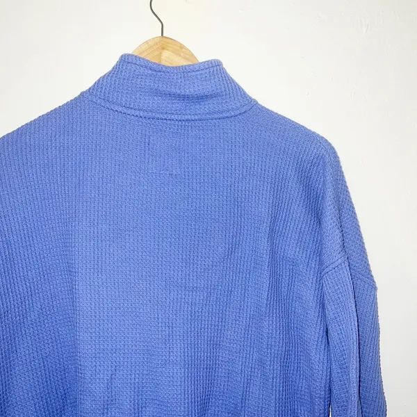 Aerie purple waffle knit quarter zip long sleeve top - Image 7