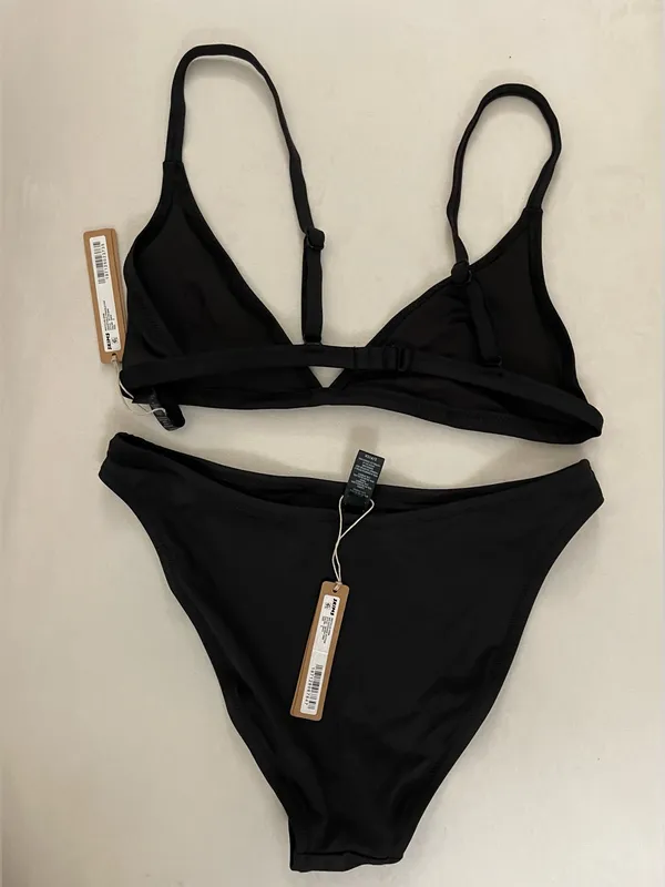 Skims 2Pc SET NWT Adjusted Triangle Bikini Top & Bottoms Black Onyx Size S - Image 2