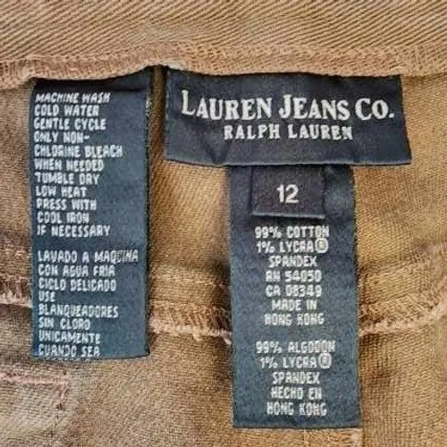 Lauren Ralph‎ Lauren Womens Straight Leg Pants Tan Khaki Stretch 12 - Image 3