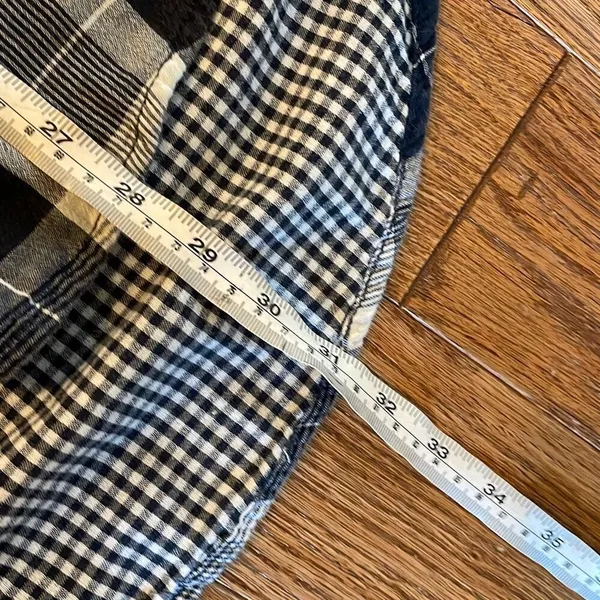 Anthropologie pilcro the letterpress blue plaid boyfriend collared flannel m/l - Image 11