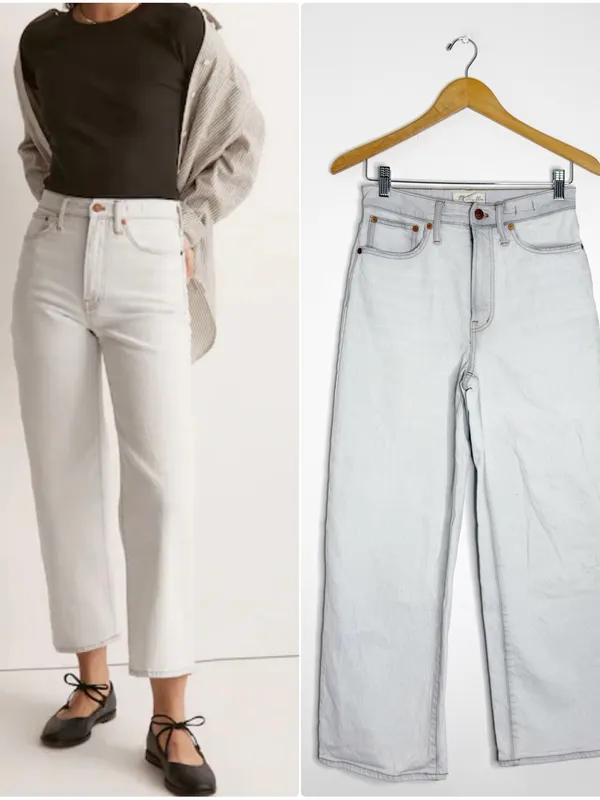 Madewell Perfect Vintage Wide Leg Crop Jeans Edmunds Wash Size 26 ND537 - Image 2