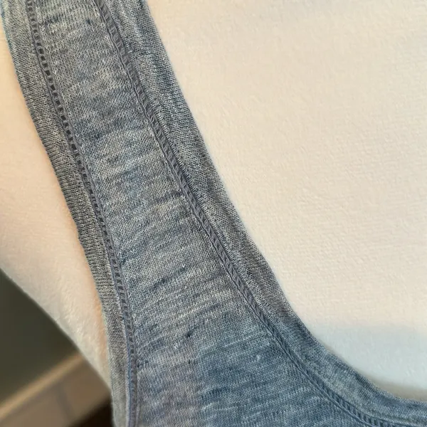 Ann Taylor‎ Large Heathered Light Blue Linen Sleeveless Tank Top - Image 3