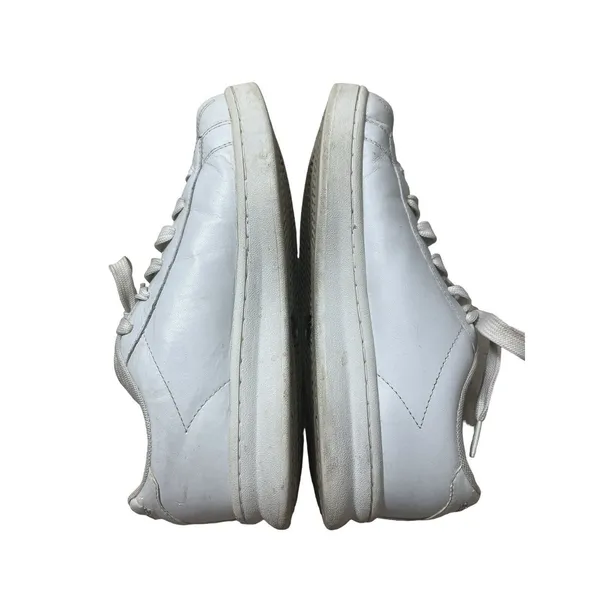 Vtg Skechers White Sneakers 10 Leather Silver Logo Y2k 1990s Shoes WSL Lace up - Image 4