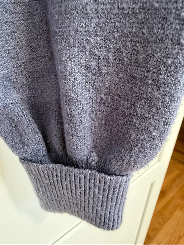 Philosophy Soft V-Neck Sweater in Dusty Blue - Image 4