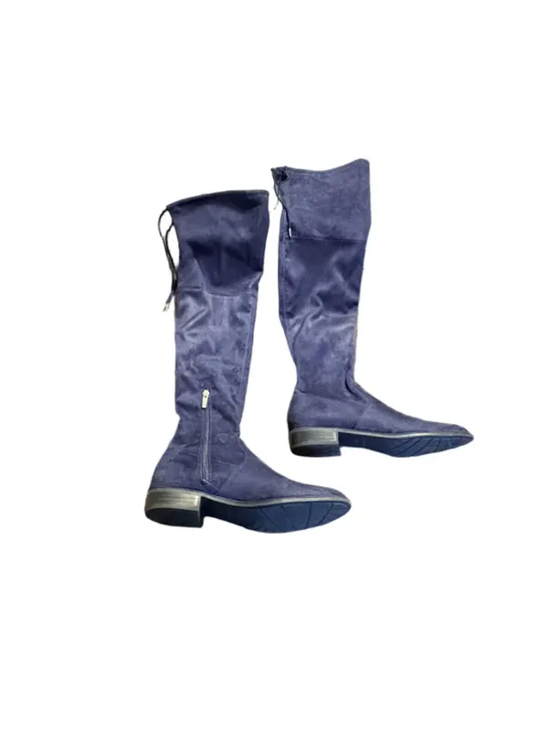 Marc Fisher Humor 2 Over-the-Knee Flat Riding Boots Women's Size 8 Navy Blue - Image 3