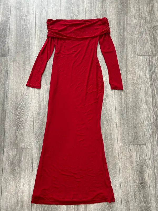 New Showpo Diamond Bethanie Maxi Dress Off Shoulder Mesh Dress MSRP $129 - Image 8
