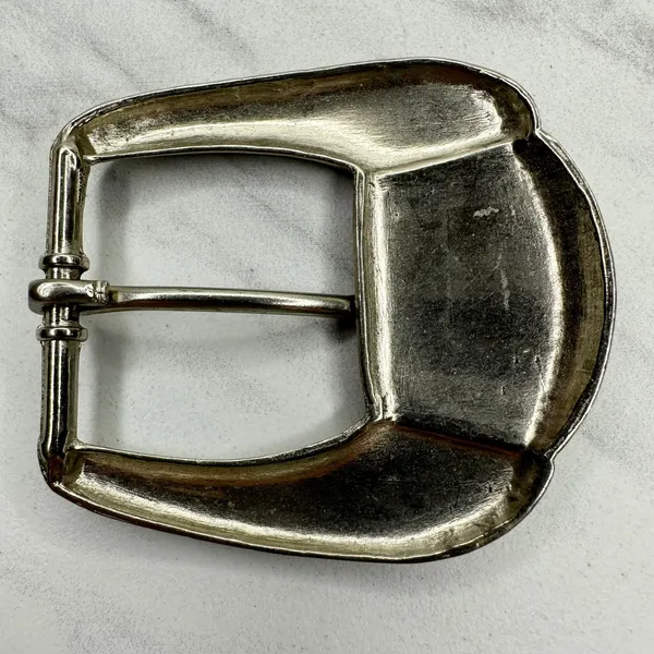 Silver Tone Simple Basic Belt Buckle Rounded Rectangle Frame ✨ - Image 2