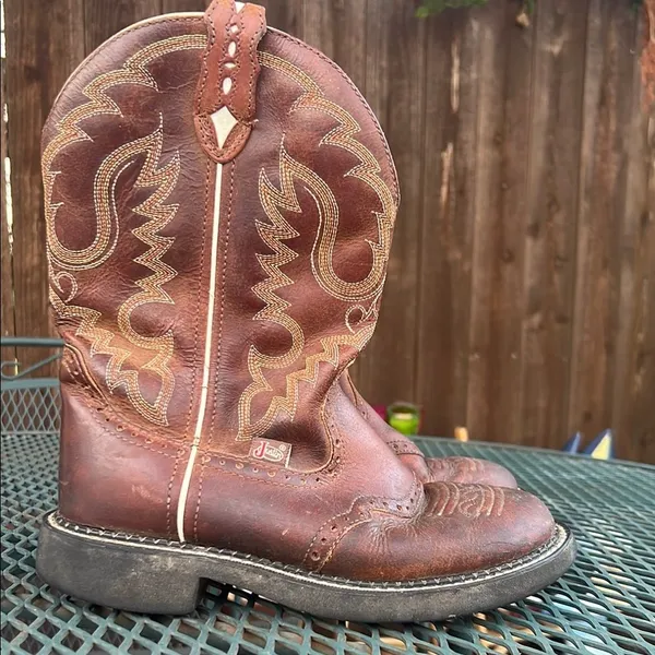 Justin Boots Gypsy Womens Brown Leather Cowgirl Western Boot Round Toe 7B Country - Image 13
