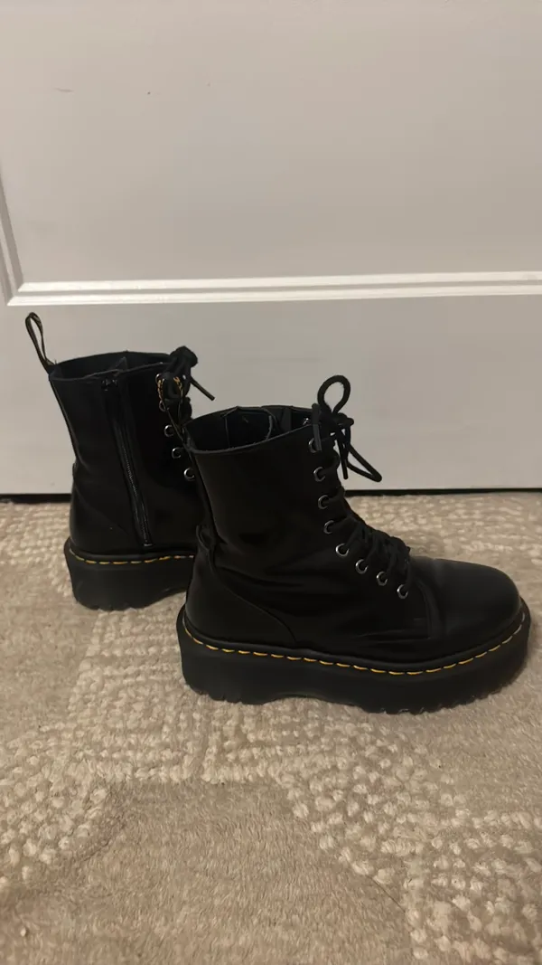 Dr. Martens AirWair Boots Combat Black Leather Lace-Up - Image 2